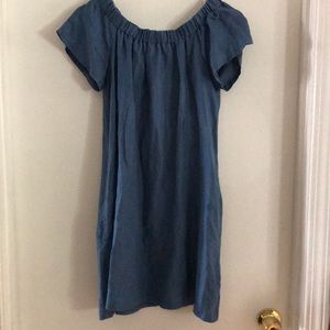 Off the Shoulder Blue Summer Dress